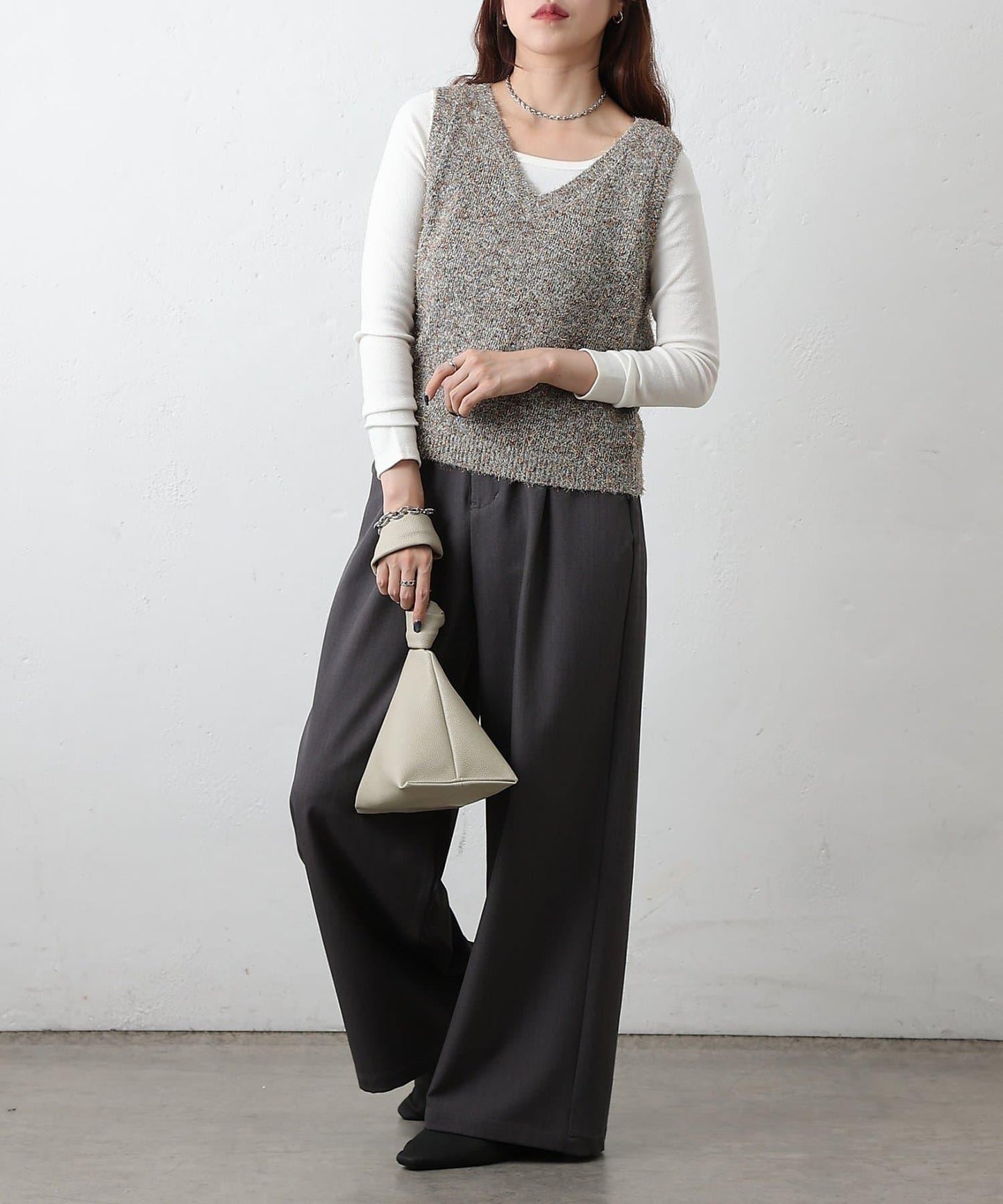 混紡紗線針織背心