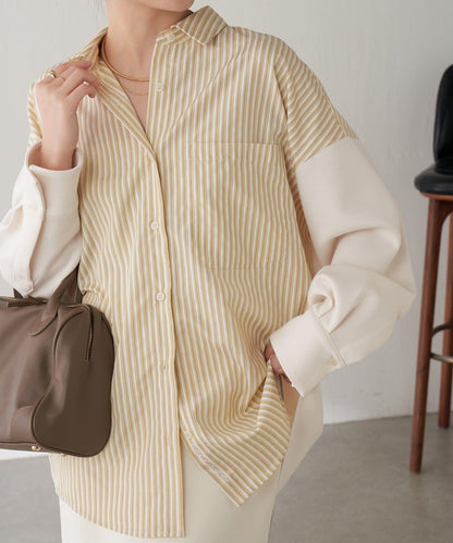 【冬季可穿】拼接設計襯衫