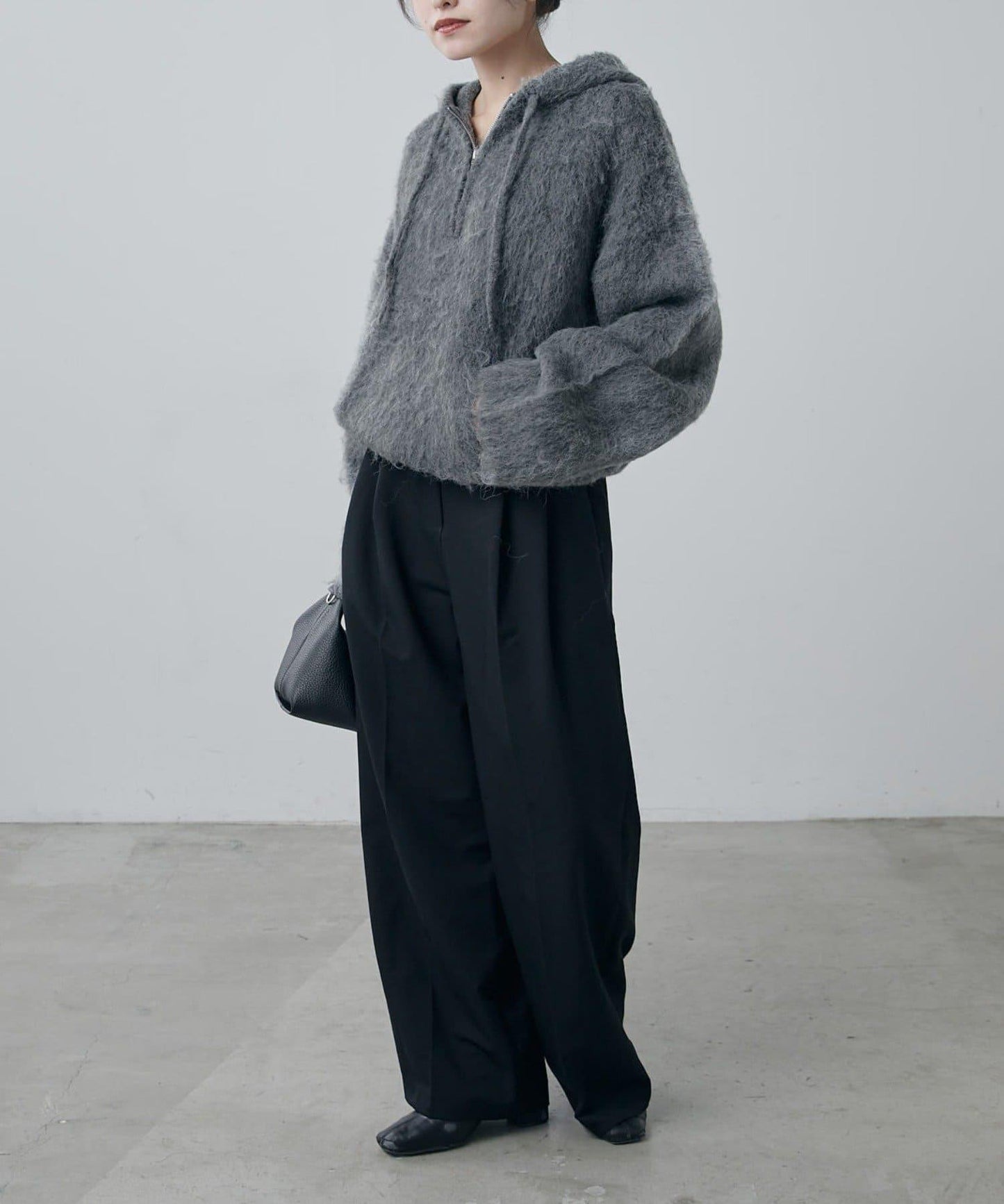 蓬鬆半拉鍊衛衣