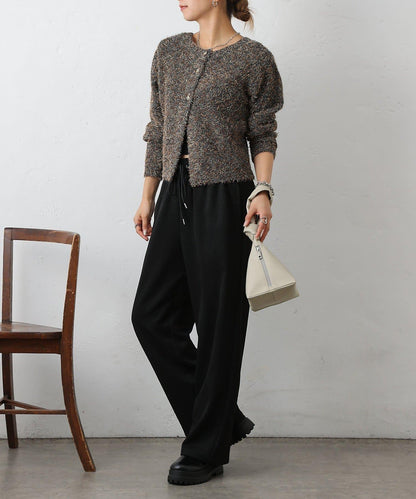 混紡紗線2WAY針織套頭衫