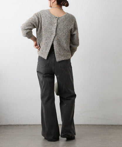 混紡紗線2WAY針織套頭衫