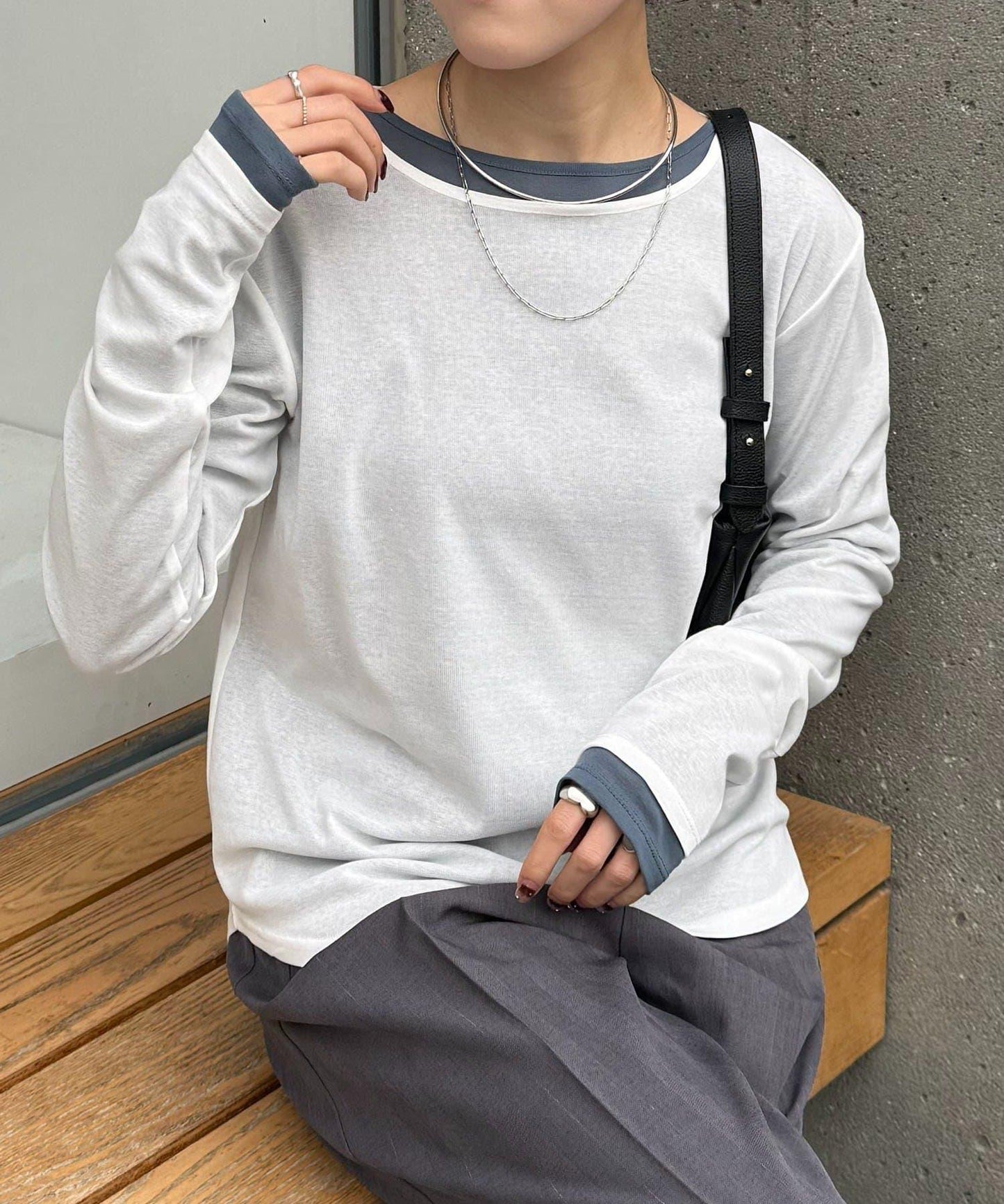 【接觸冷感/吸水速幹】基礎透視長袖T恤