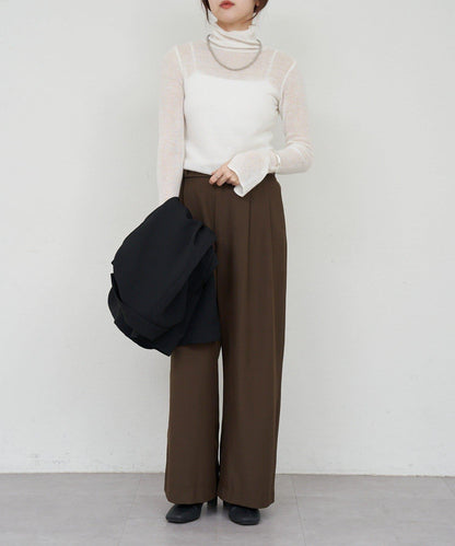 透視高領針織衫