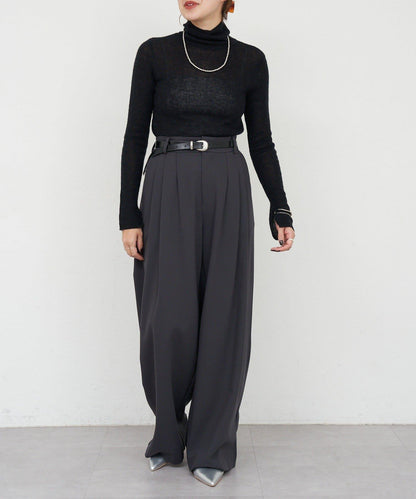 透視高領針織衫