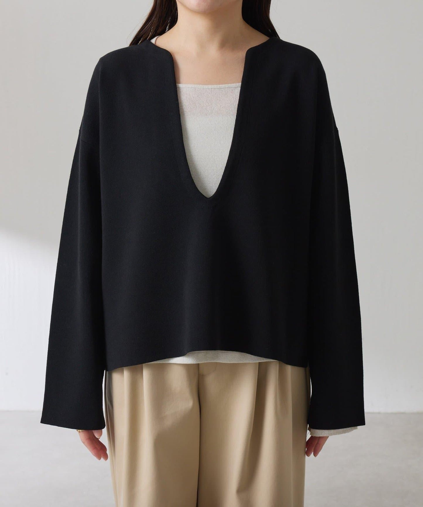 【顯瘦◎】V領巴斯克針織衫