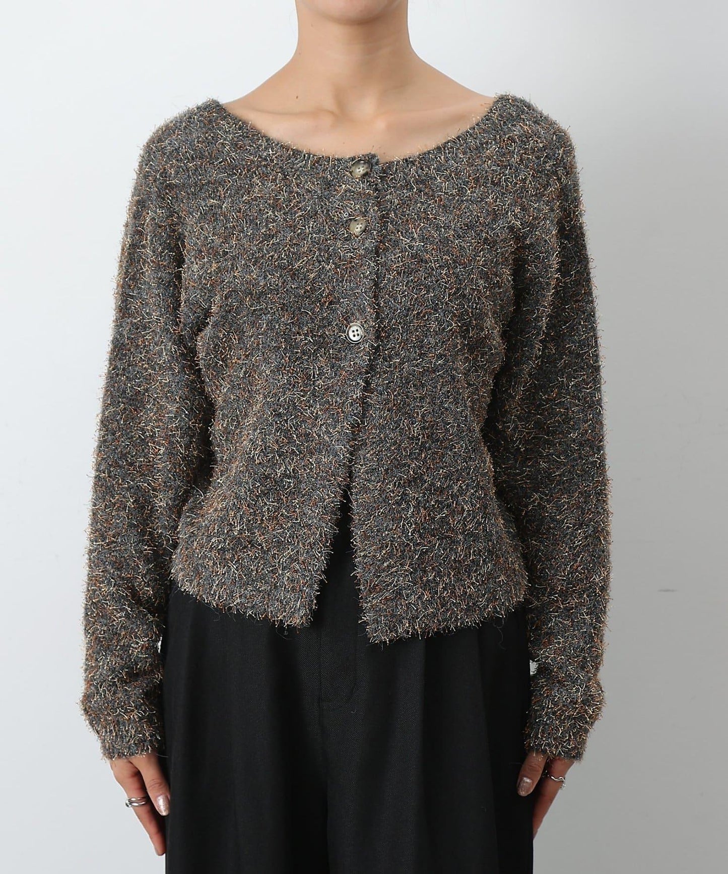 混紡紗線2WAY針織套頭衫