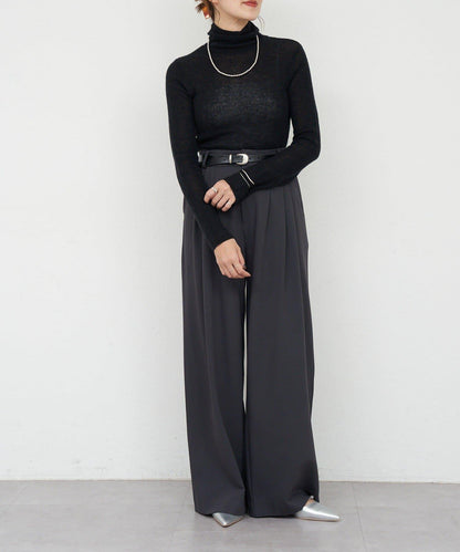 透視高領針織衫