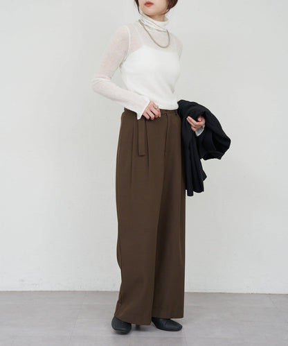 透視高領針織衫