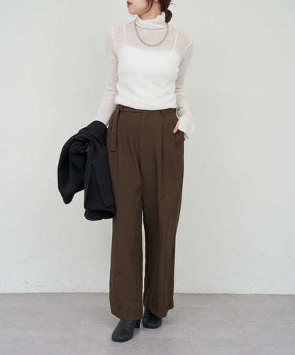 透視高領針織衫