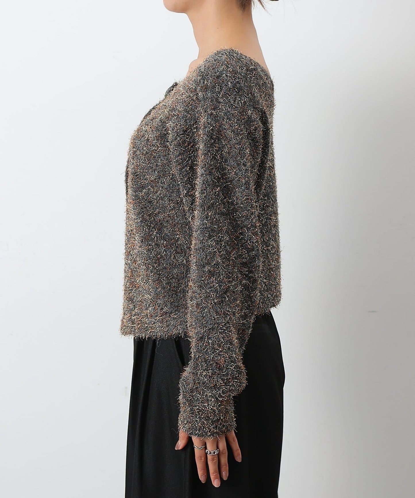 混紡紗線2WAY針織套頭衫