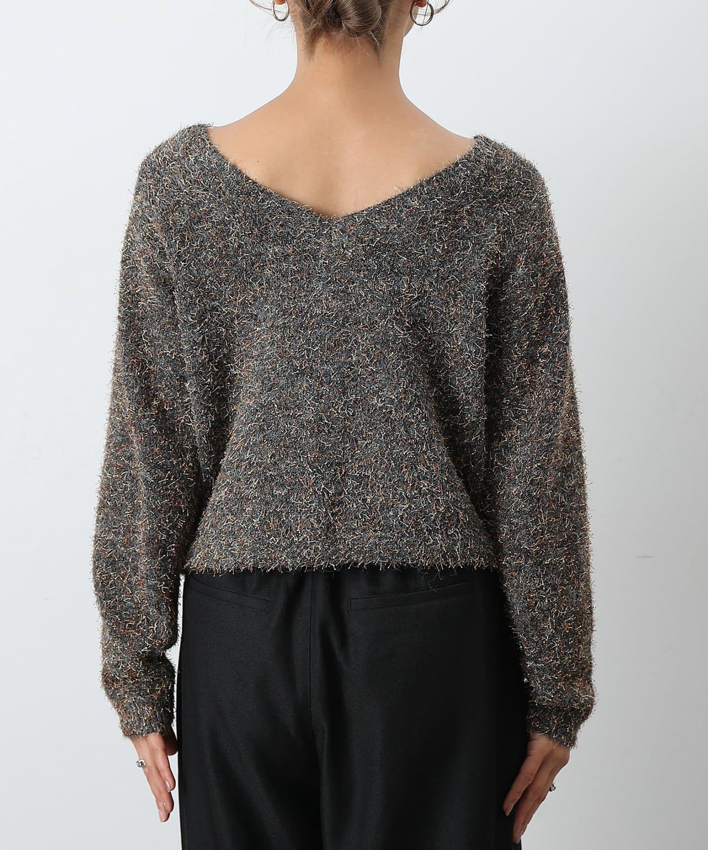 混紡紗線2WAY針織套頭衫