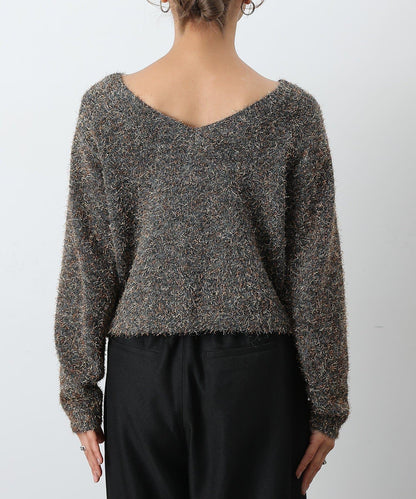 混紡紗線2WAY針織套頭衫