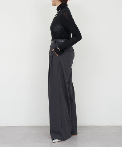 透視高領針織衫