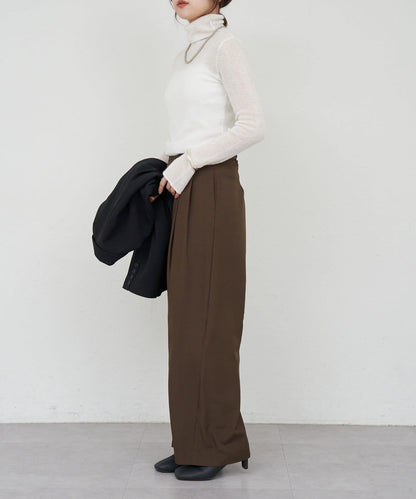 透視高領針織衫