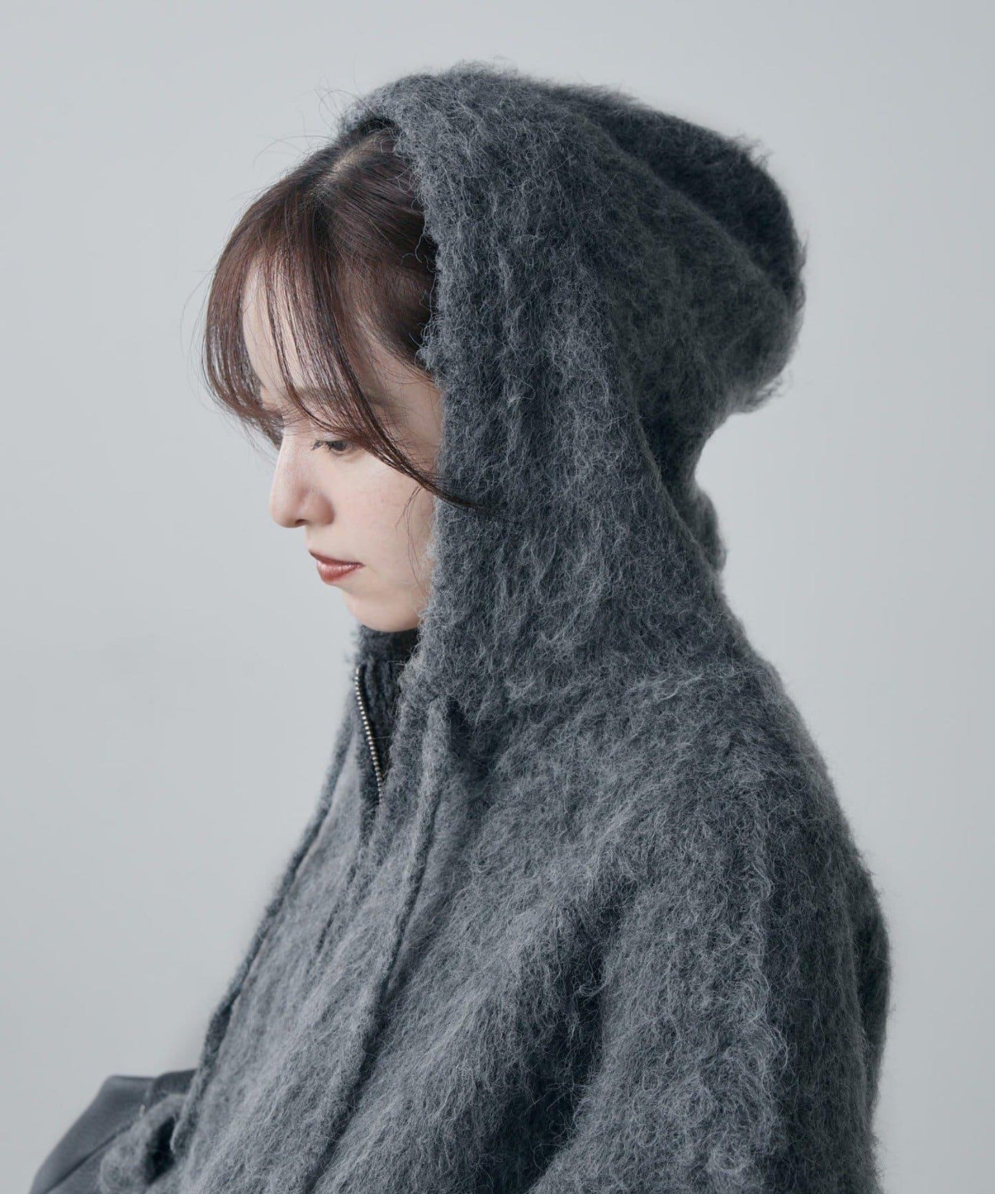 蓬鬆半拉鍊衛衣