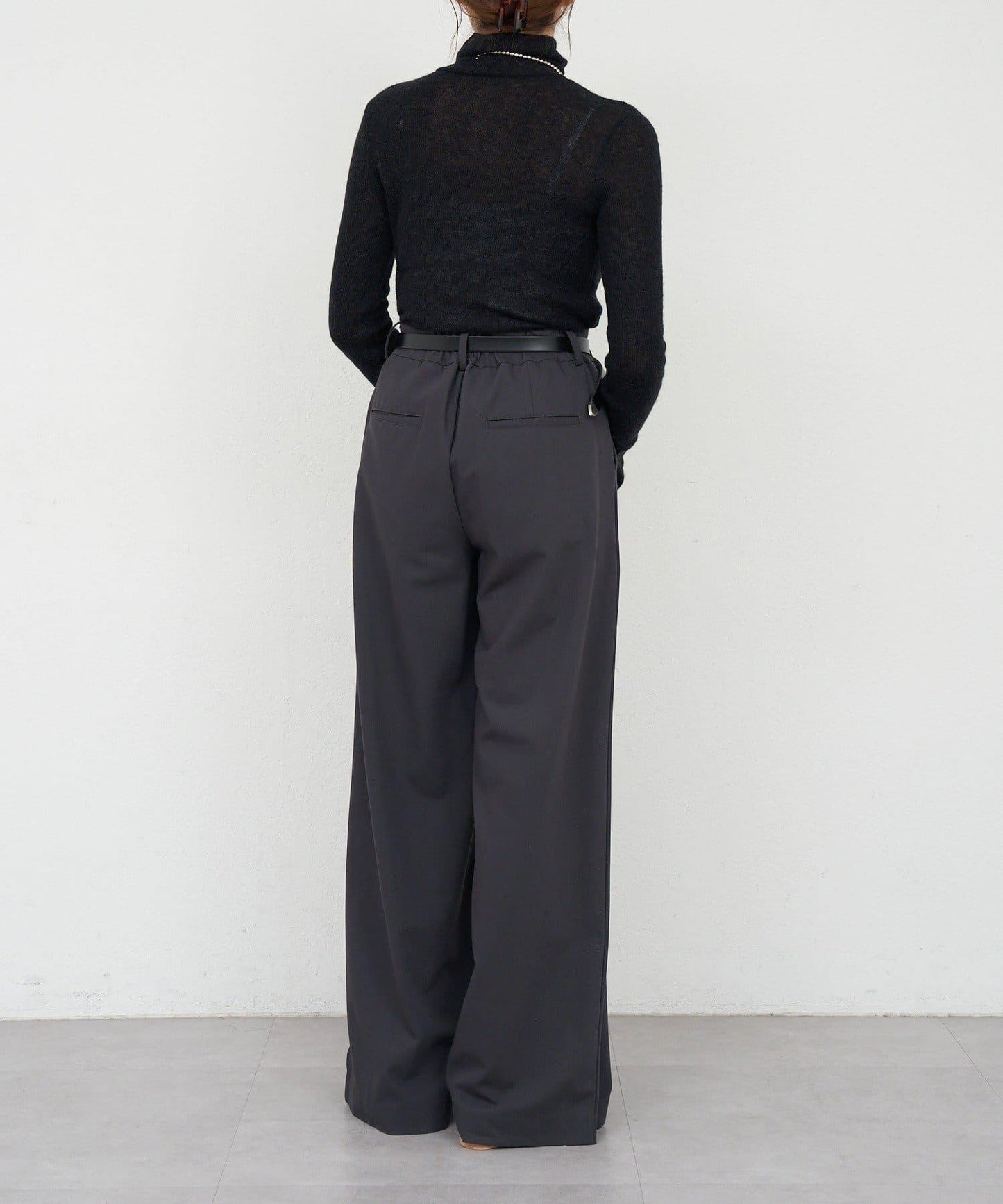 透視高領針織衫