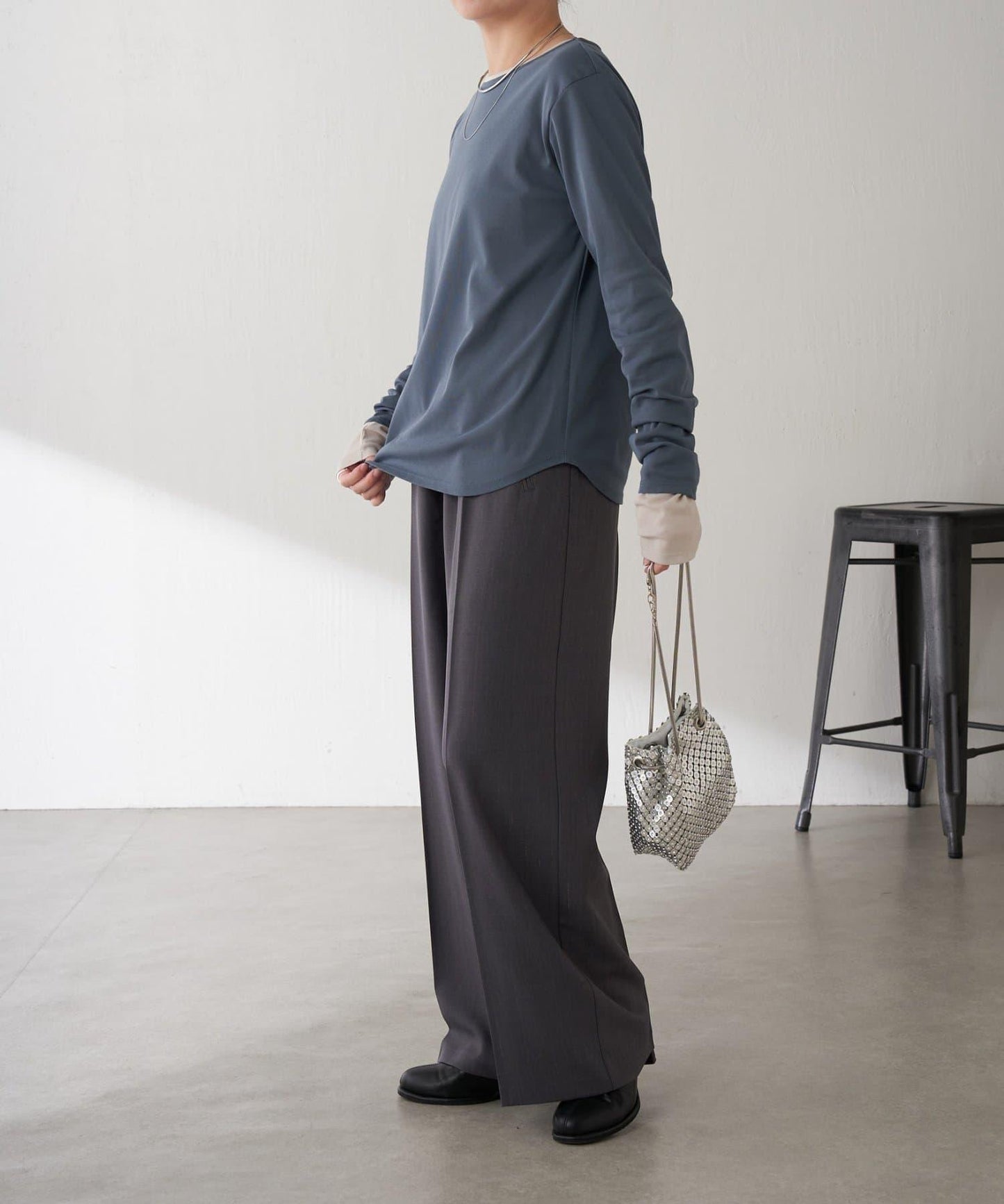 【接觸冷感/吸水速幹】基礎透視長袖T恤