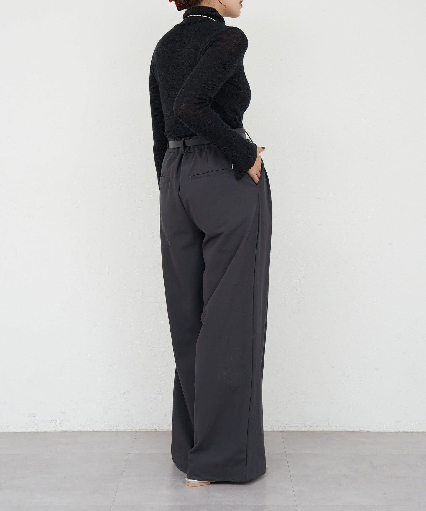 透視高領針織衫