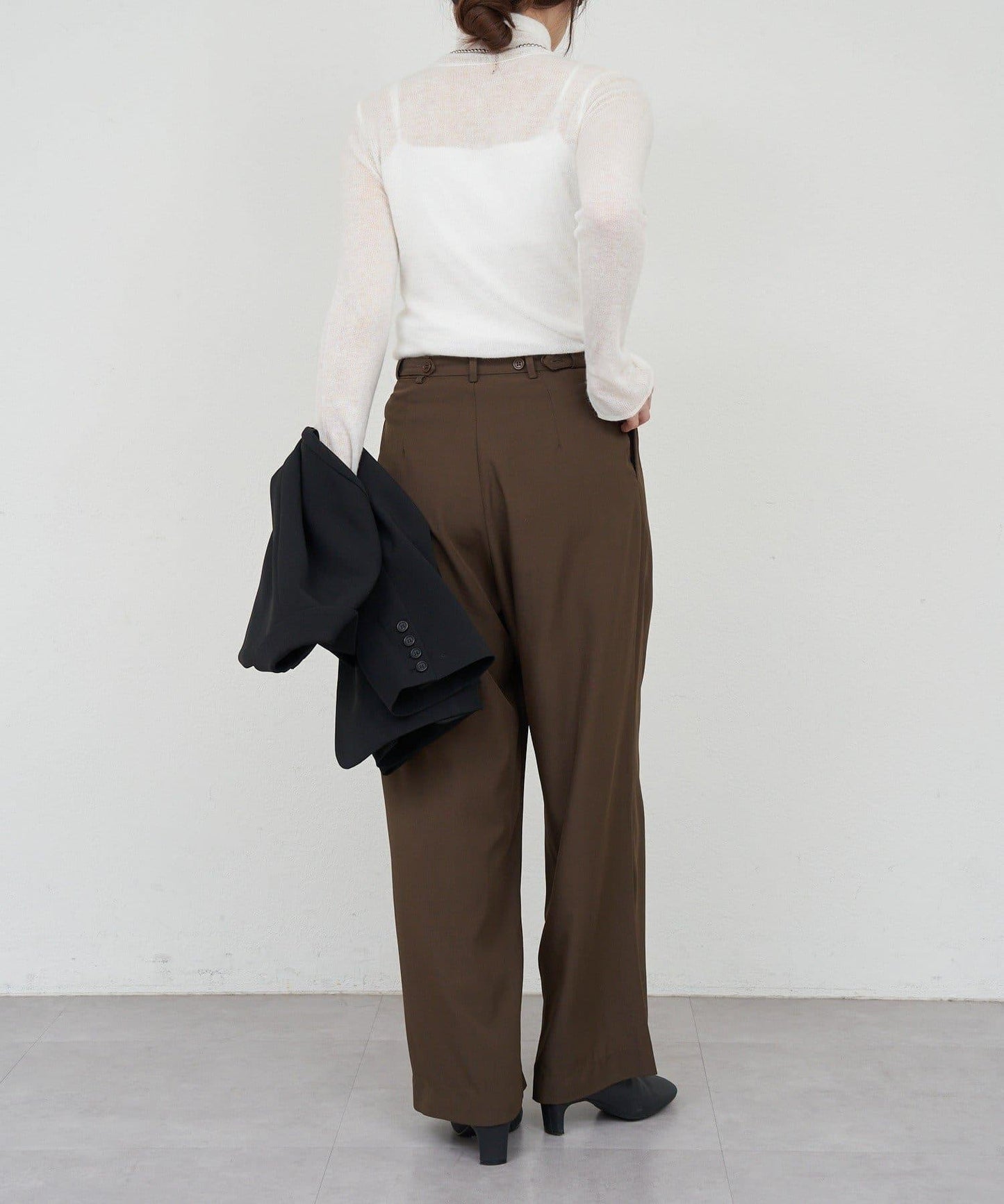 透視高領針織衫