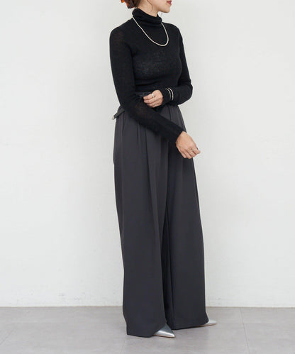 透視高領針織衫