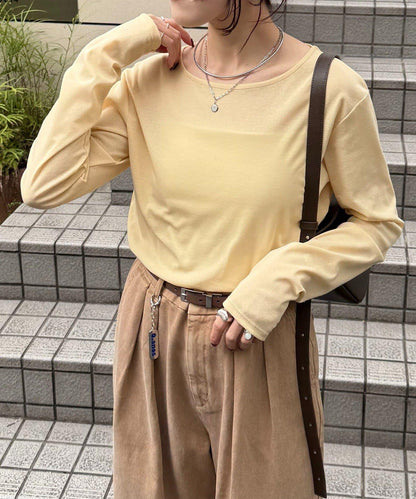 【接觸冷感/吸水速幹】基礎透視長袖T恤