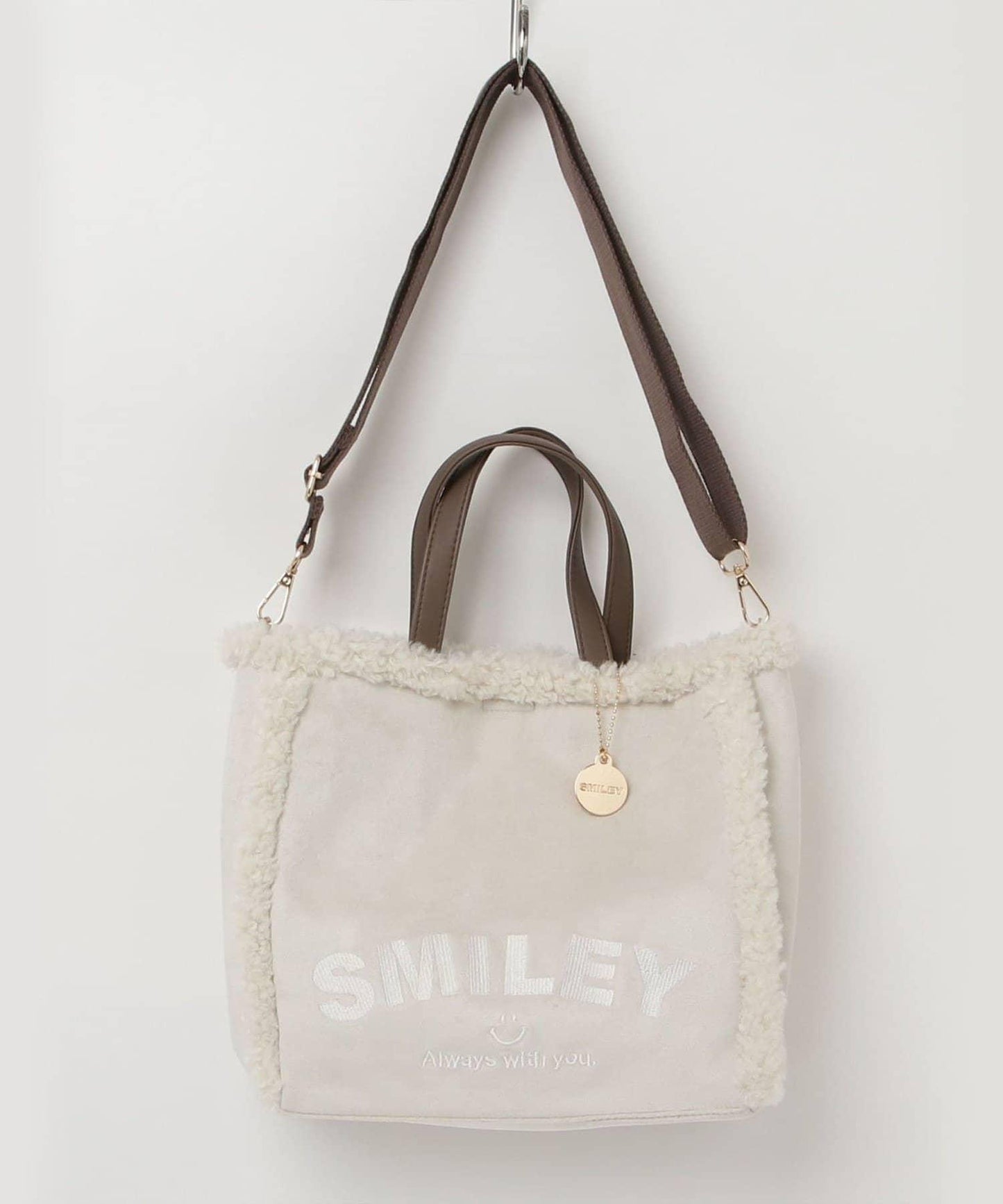 SMILEY環保仿毛絨托特包
