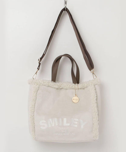 SMILEY環保仿毛絨托特包