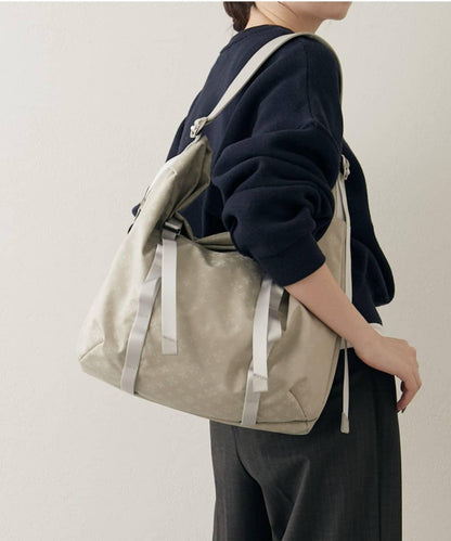 尼龍提花金屬扣單肩包 L