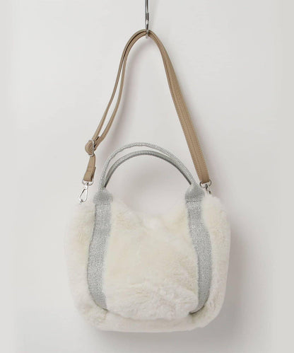 亮片裝飾雙用環保毛絨托特包