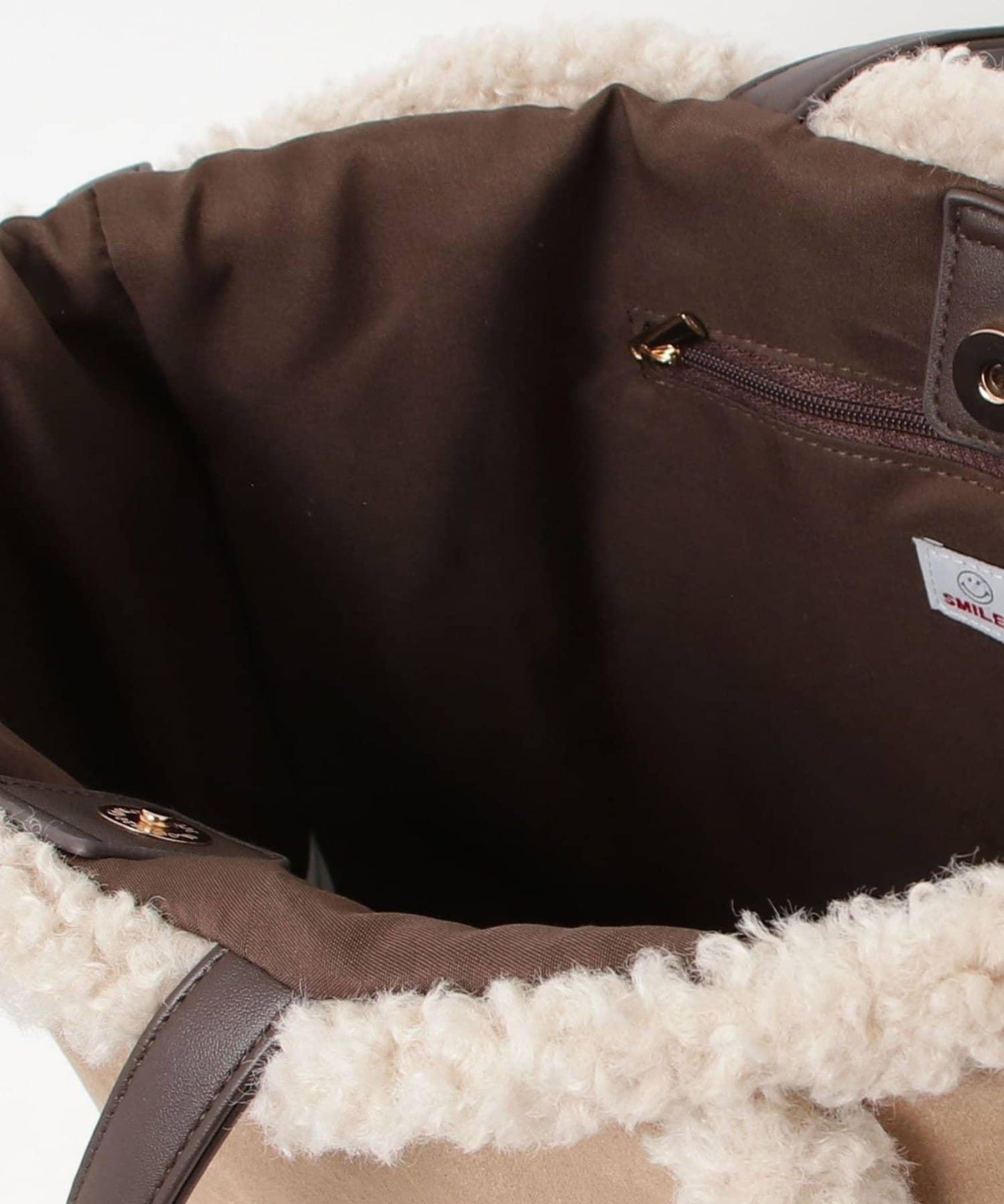 SMILEY環保仿毛絨托特包