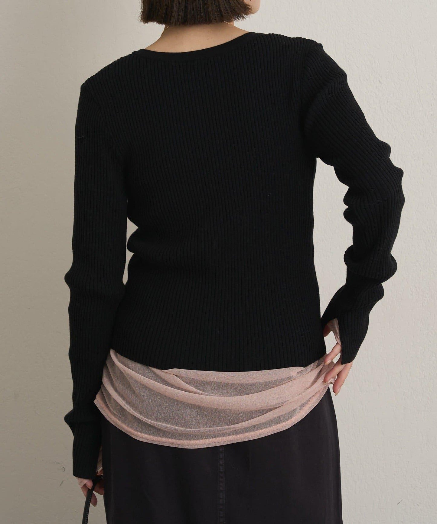 雙拉鍊羅紋開衫