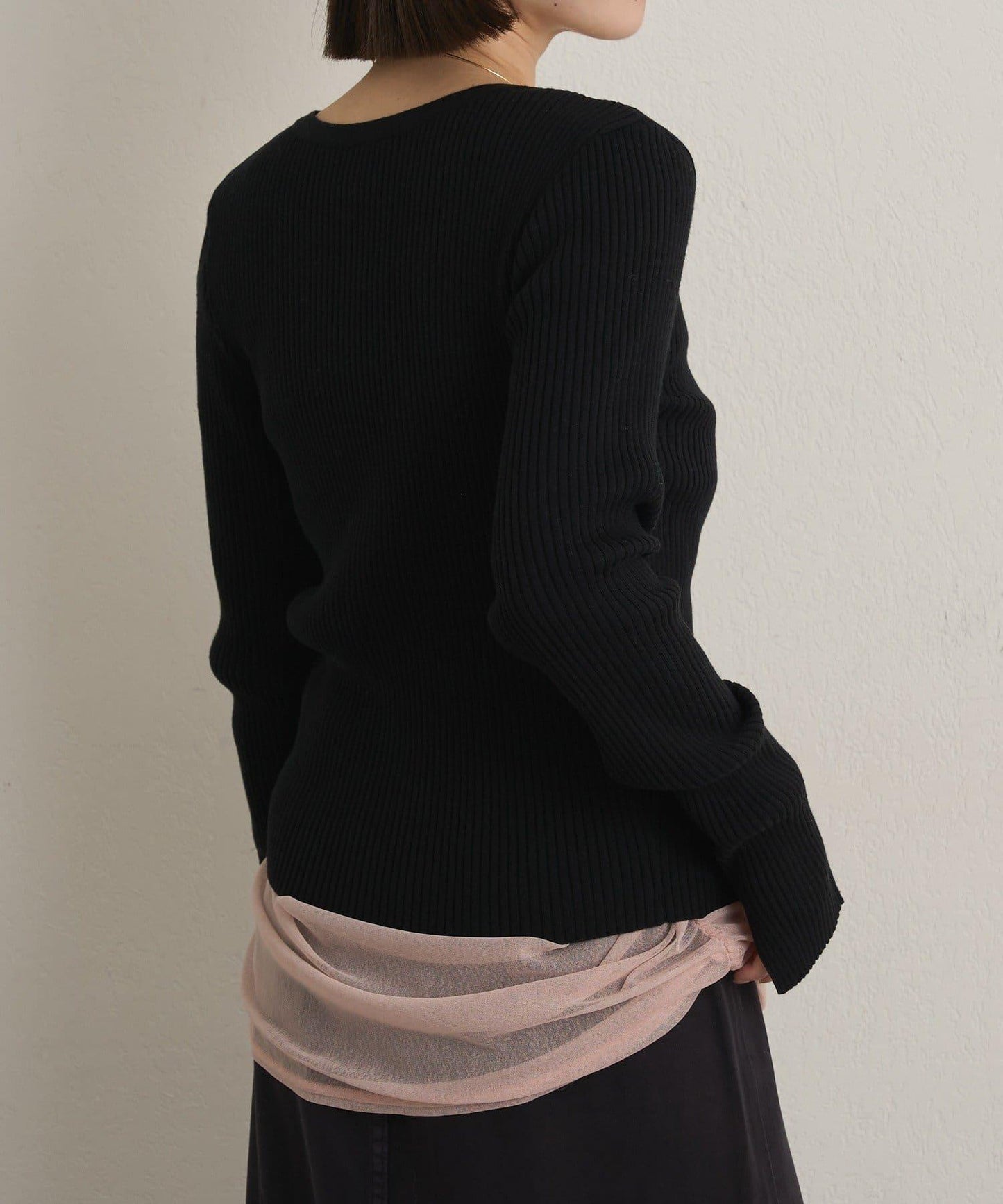 雙拉鍊羅紋開衫