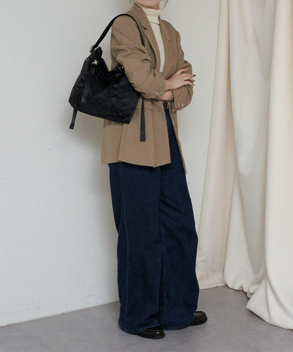 尼龍提花金屬扣中號單肩包