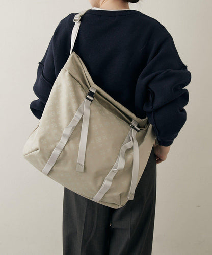 尼龍提花金屬扣單肩包 L