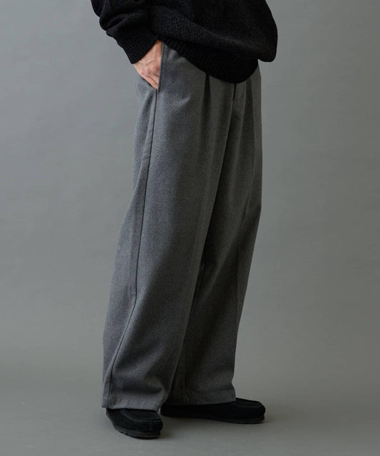 長毛呢寬鬆西裝褲