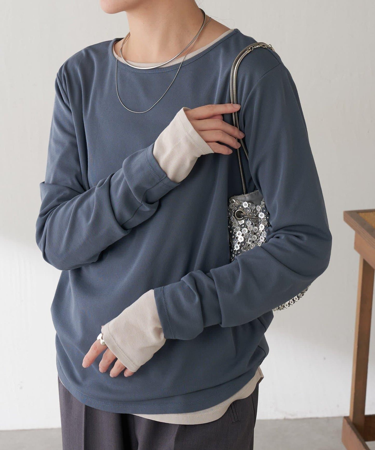 【接觸冷感/吸水速幹】基礎透視長袖T恤