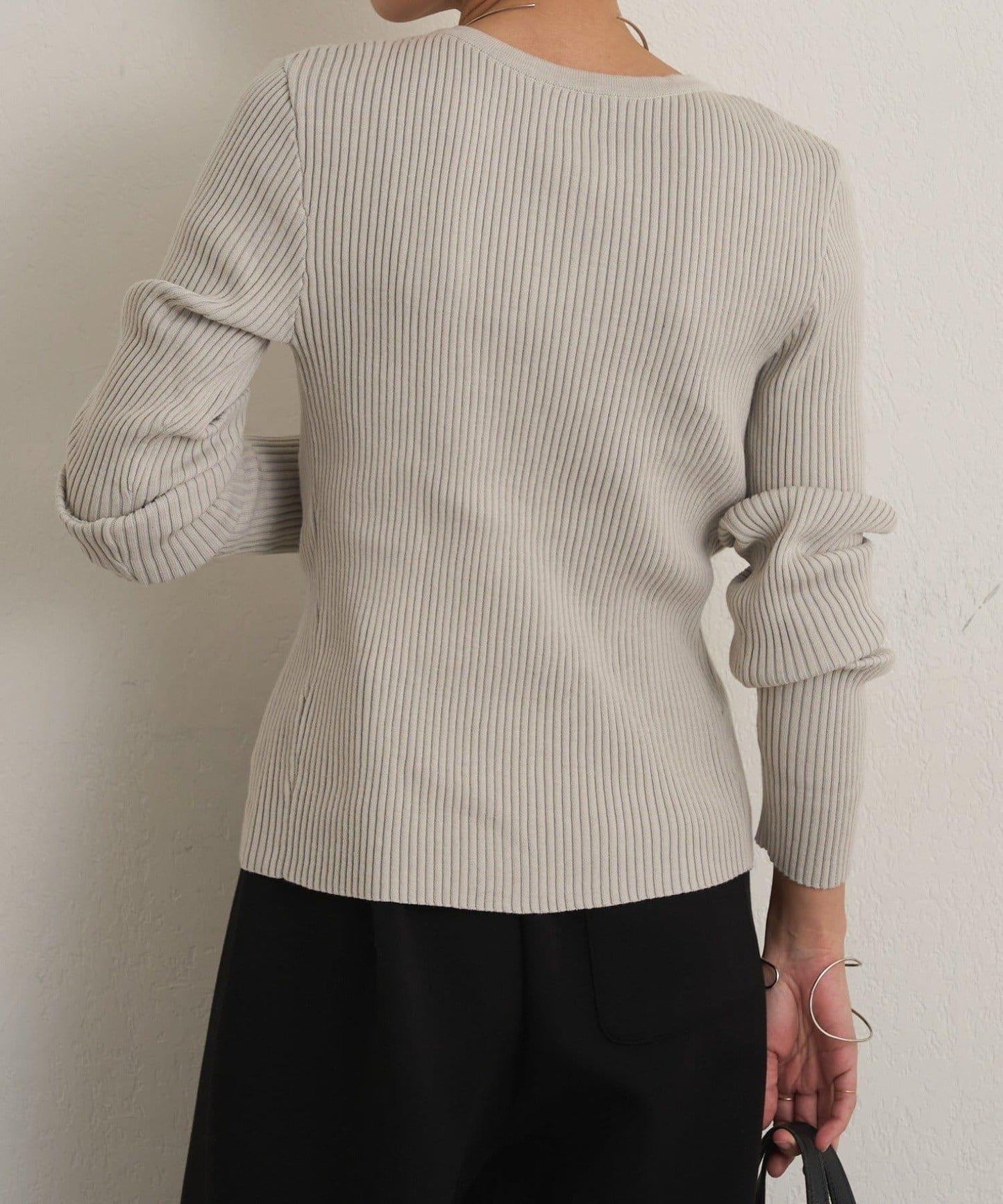 雙拉鍊羅紋開衫