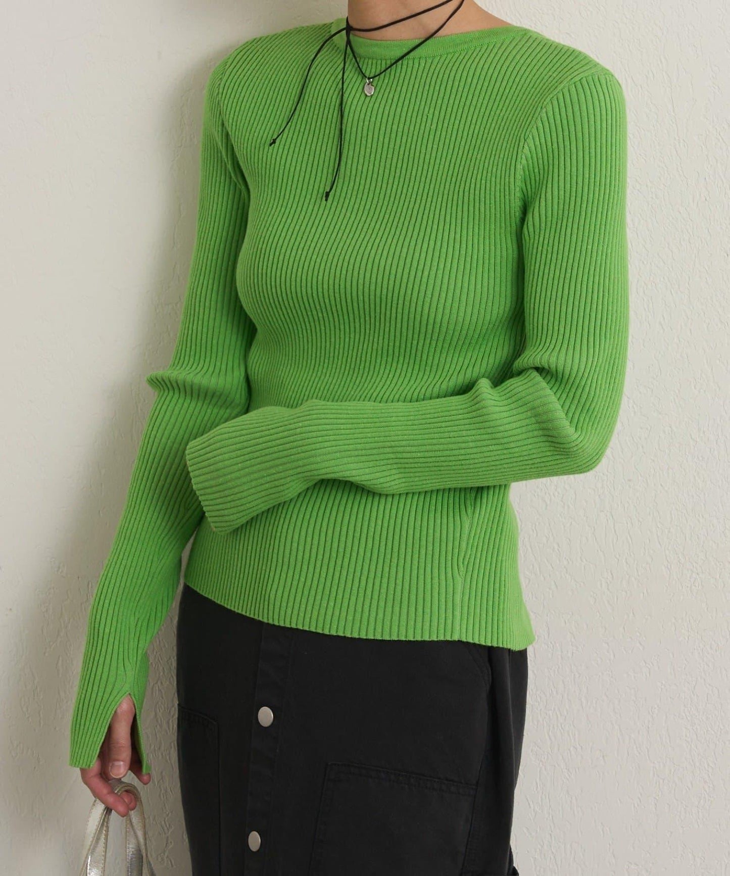 雙拉鍊羅紋開衫