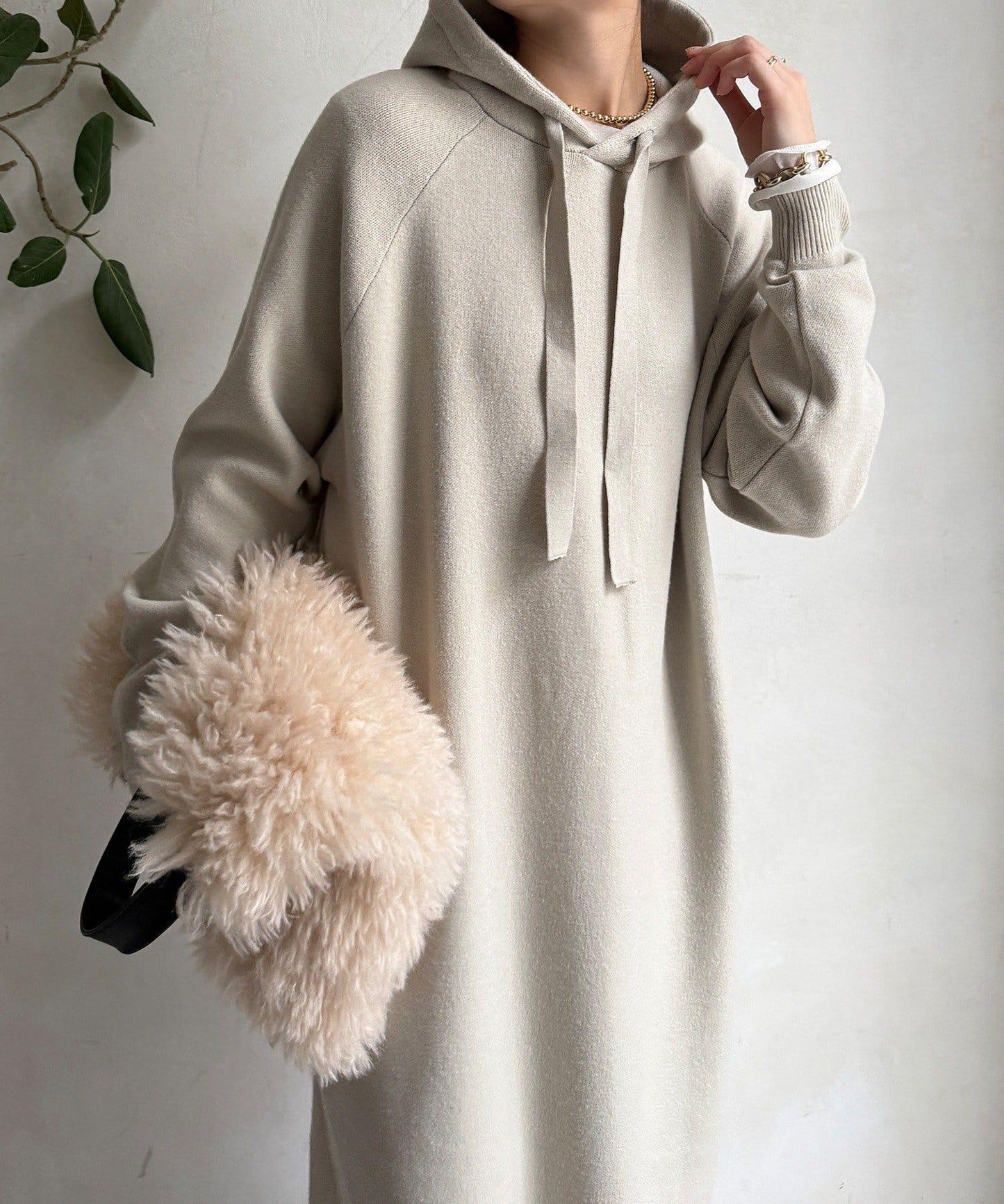 連帽針織連衣裙