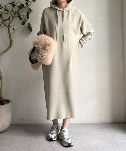 連帽針織連衣裙