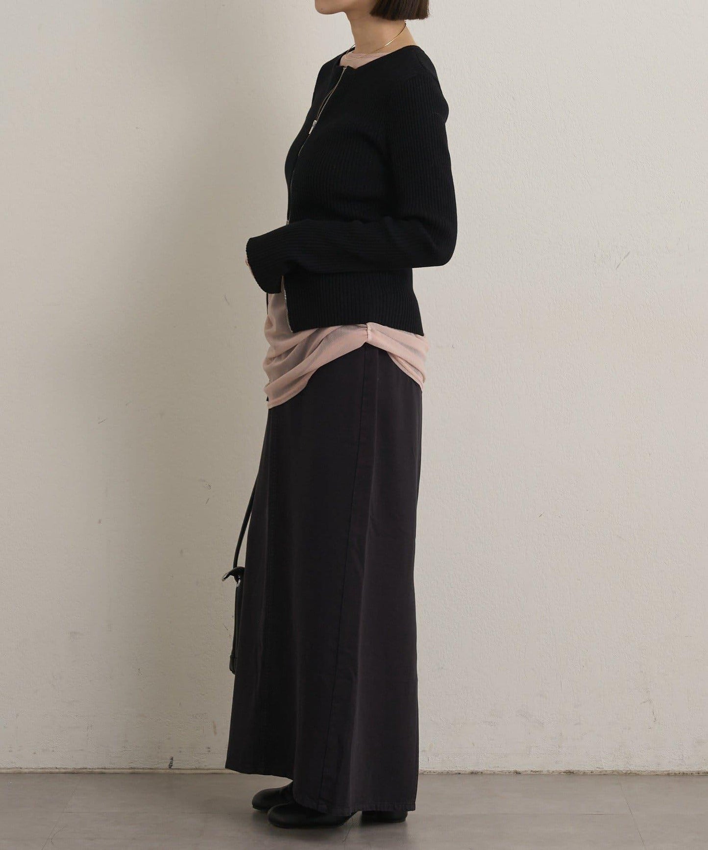 雙拉鍊羅紋開衫