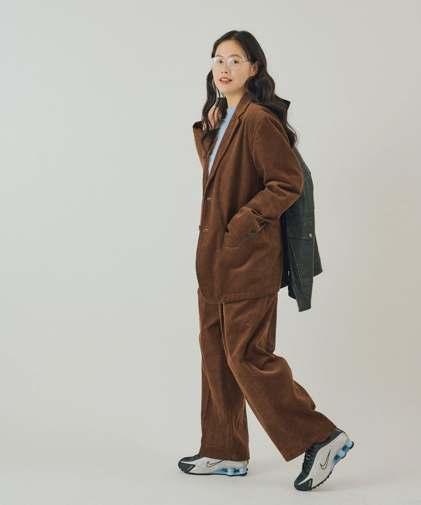 【WHIMSIC/SETUP対応】燈芯絨2粒扣西裝外套