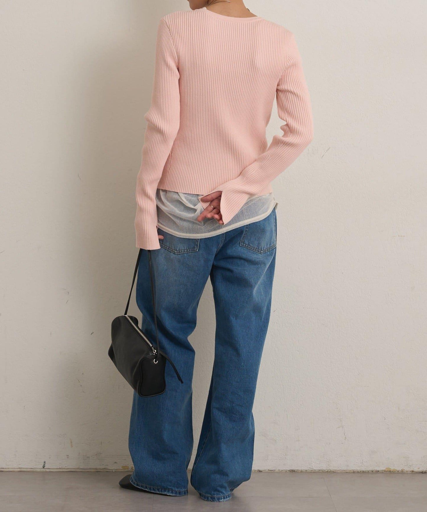 雙拉鍊羅紋開衫