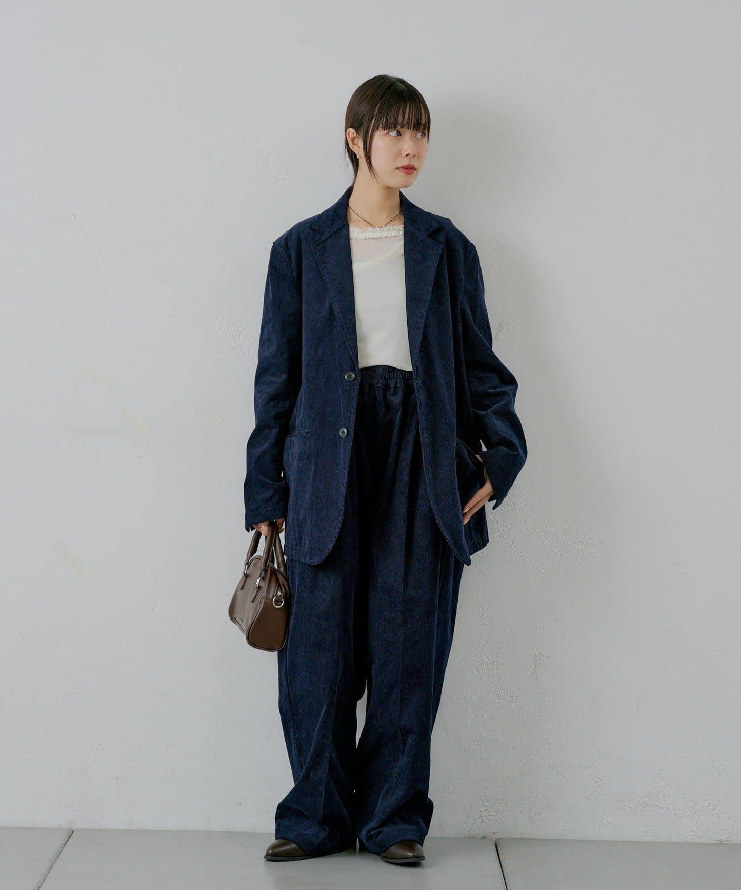 【WHIMSIC/SETUP対応】燈芯絨2粒扣西裝外套