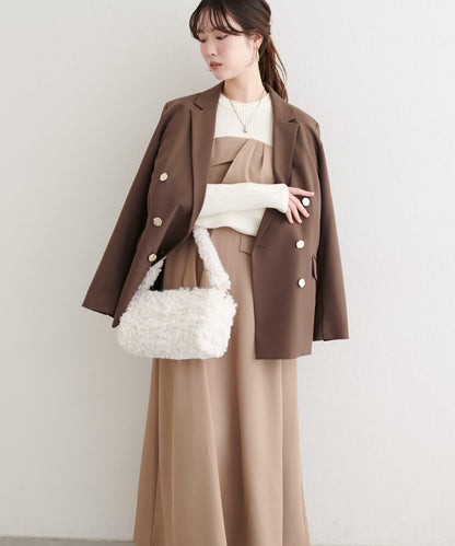 蝴蝶結風拼接連衣裙