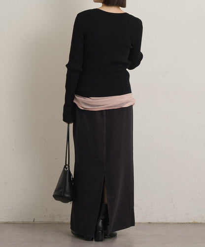 雙拉鍊羅紋開衫