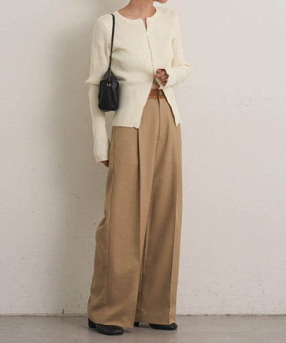 雙拉鍊羅紋開衫