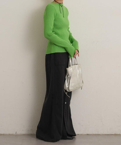 雙拉鍊羅紋開衫