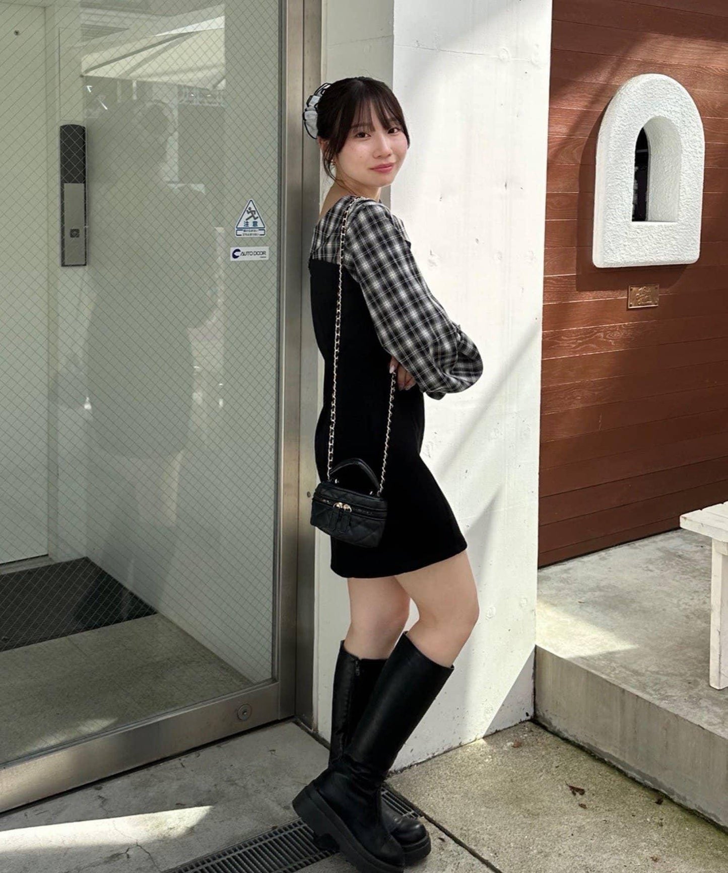 【RMAF】拼接單肩迷你連衣裙