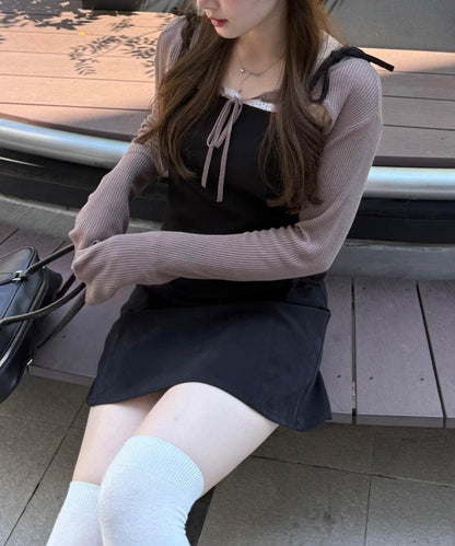 2套裝♪【RMAF】短款開衫&迷你連衣裙